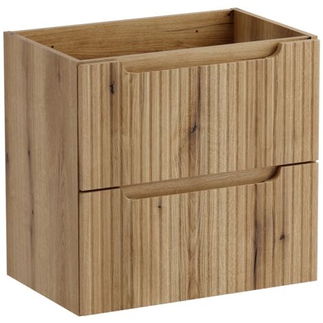 Furnidea - Meuble suspendu sous vasque 60 cm à tiroirs NOVA chêne Coast Evoke