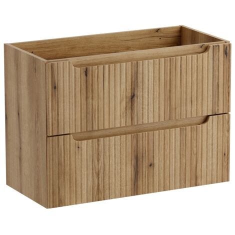 Furnidea - Meuble suspendu sous vasque 80 cm à tiroirs NOVA chêne Coast Evoke