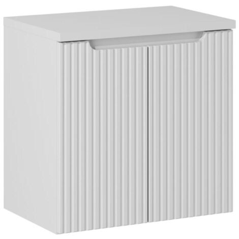 Meuble sous vasque suspendu 2 portes avec le plan NOVA blanc 60 CM (1/5)