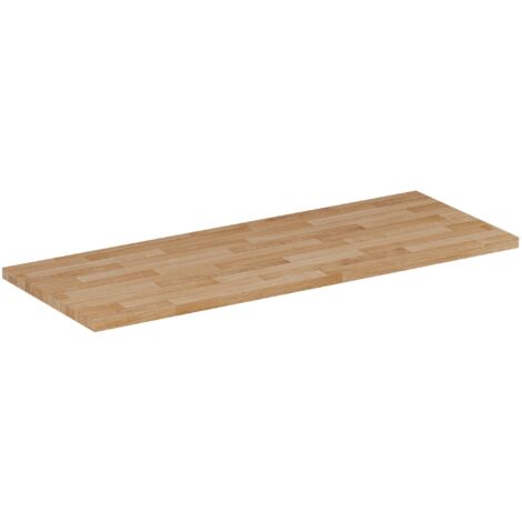 Furnidea - Plan de travail en bois chêne massif naturel 120 cm pour meuble de salle de bain (1/5)