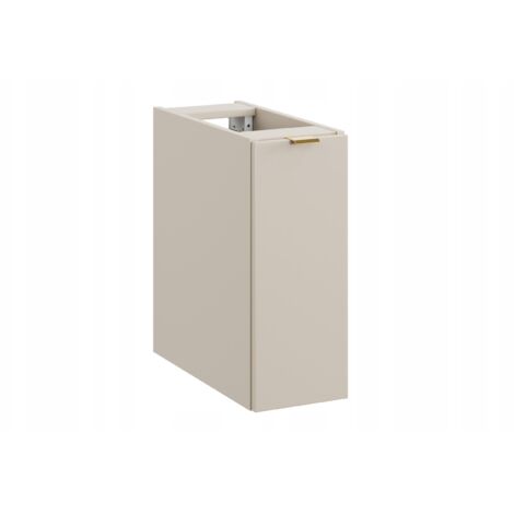 Meuble bas de salle de bain suspendu avec panier coulissant DALIA cachemire 20 cm (1/5)