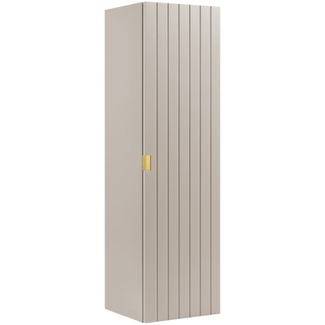 Meuble colonne suspendu de salle de bain HARMO 31 x 110 cm Façade rainuré cachemire semi-mat (1/5)