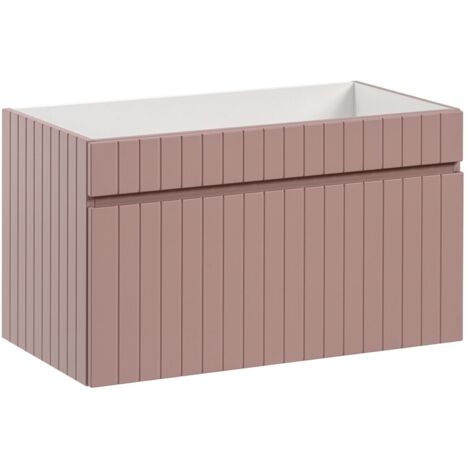 Meuble sous vasque à suspendre ICONIC rose 80 cm (1/5)