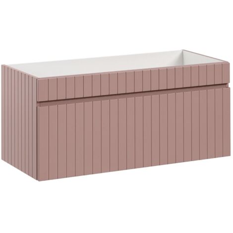 Meuble sous vasque à suspendre ICONIC rose 100 cm (1/5)