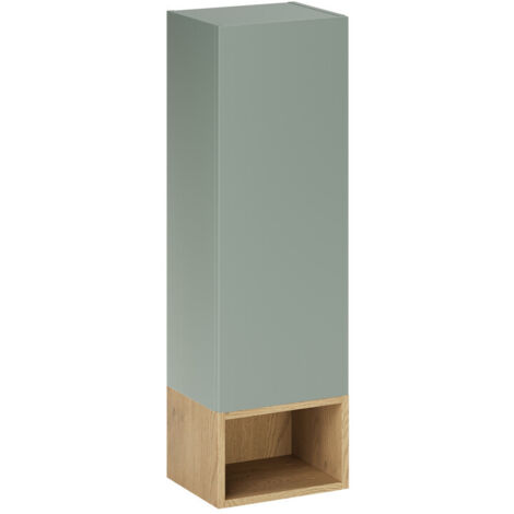 Meuble colonne de salle de bain suspendu ASTER vert 30 x 100 cm