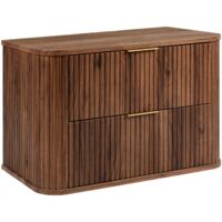Meuble sous-vasque à suspendre GLAMOUR coloris noyer foncé 80 cm