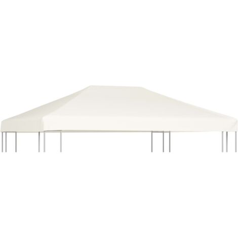 Toile supérieure de belvédère 310 g / m² 4x3 m Blanc crème vidaXL