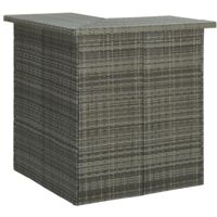 Vidaxl – Table d'angle de bar gris 100x50x105 cm – Résine tressée – 3 étagères de rangement – Cadre acier durable – Pour espaces de vie et établissements commerciaux