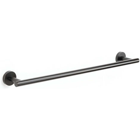 TOJ Living Barre porte-serviettes – Support mural salle de bain – Acier inoxydable – 60 cm – noir mat (1/5)