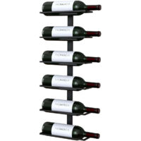 TOJ Living Casier à vin mural 6 bouteilles – Porte-bouteilles – Style moderne & industriel – Acier inoxydable – noir mat