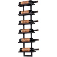 TOJ Living Casier à vin mural 6 bouteilles – Porte-bouteilles – Style moderne & industriel – Acier inoxydable – noir mat