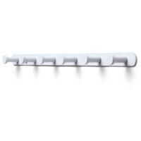 TOJ Living Porte-manteau mural 6 crochets – Patère murale / porte-serviettes – Style industriel & moderne – Acier inoxydable – 45 cm – blanc