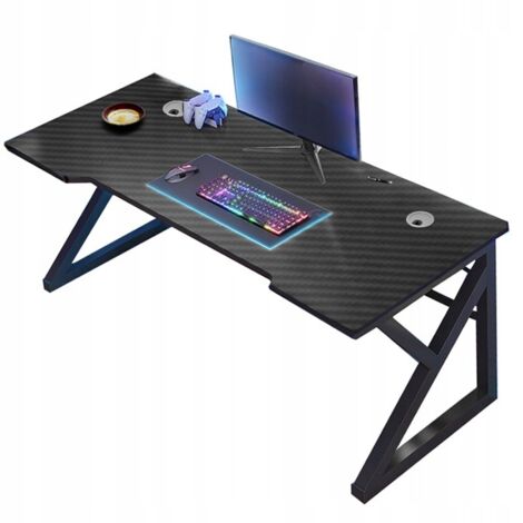 Moderner schwarzer Carbon-Gaming-Computertisch für Gamer, 120 cm