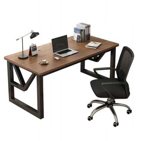 Modernes Gaming-Schreibtisch aus dunklem Buchenholz im industriellen Loft-Stil, 120 cm