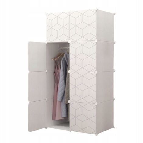 Modularer Kleiderschrank Geometric, großer, geräumiger Kleiderschrank für Spielzeug