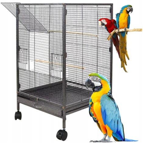Metallkäfig für exotische Vögel, Voliere für Papageien und Kanarienvögel, 80 cm