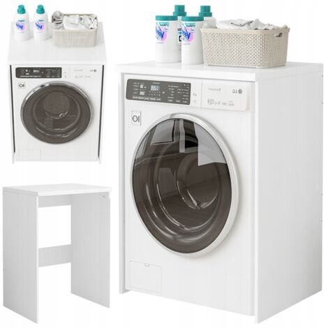 Badezimmerschrank über Waschmaschine und Trockner, Säule, Regal, Einbau für Haushaltsgeräte, weiß, 64 cm