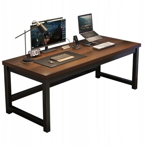 Moderner Computertisch aus dunklem Buchenholz im Industrial-Loft-Stil, 120 cm, für Gaming