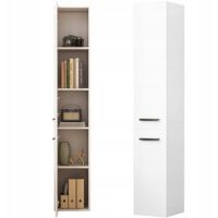 Regal, weißer moderner Standschrank, hoher Pfosten, Loft, 2 Türen, 174 cm