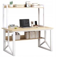 Computertisch helles Eichenholz Laptop-Tisch Gaming-Tisch modern Loft 120 cm