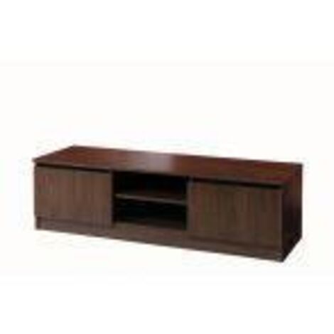 Modern TV Cabinet Media Unit with Storage in Walnut Brown