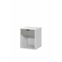 Nightstand With 1 Drawer Modern Design White & Grey Bedside Table