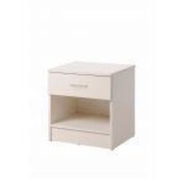 Traditional Bedside Table Nightstand With 1 Drawer And Open Storage - White