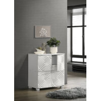 Modern Compact 4 Door Storage Cabinet With Swirl Patterned Doors