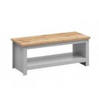 Lift Up Coffee Table With Hidden Storage Grey And Oak Effect Top Light Grey