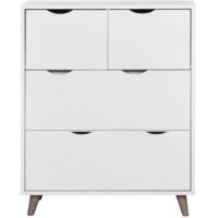 4 Drawer Chest White Scandinavian Style Storage Unit With Drawers Particle