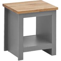 Side Lamp Table Grey With Durable Oak Top