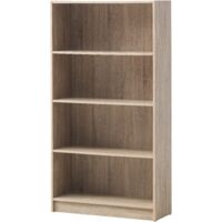Oak Tall Bookcase With Adjustable Shelves Modern Storage Unit In 6 Colours
