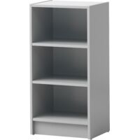 Light Grey Small Narrow Bookcase Compact Slim Storage Unit Adjustable Shelves