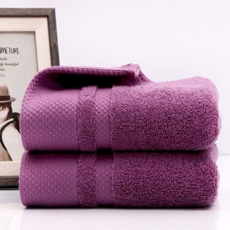 Serviettes de salle de bain, lot de 2, serviette de visage ultra douce et très absorbante, serviette de main durable pour un usage quotidien, maison, camping, salle de sport (violet, 35,6 x 76,2 cm) (1/5)