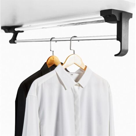 Tringle de placard extensible extensible – Porte-pantalons coulissant pour garde-robe, rail de cintre coulissant, pour rangement de vêtements, pantalons, manteaux (taille : 40,6 cm)