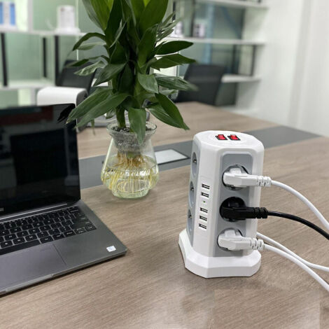 Tour Multiprise Parafoudre Détachable avec USB C 18W, Multiprise