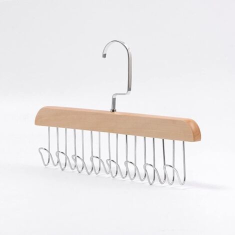 Cintre en pour Ceintures, Cintre Antidérapant Cravates Clips, Porte-Cravates, Cintres Porte-Cravates, Ceintures (8 Crochets), 28 X 18cm (1/5)