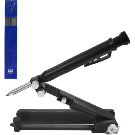 Outil de traçage multifonctionnel, avec 6 recharges de marqueurs, stylos à bois à trou profond Saker 3 en 1, outil de traçage pour outil de mesure d'angle de sol en bois bricolage