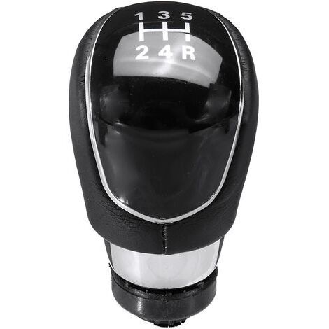 Pommeau de vitesse 5 vitesses cuir PU pour Ford Focus 2 MK2 FL MK3 MK4 MK7 Mondeo Kuga Galaxy Fiesta noir (1/4)