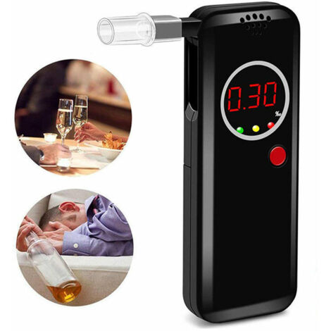Alcootest Electronique Ethylotest Numérique,Alcoomètre et testeur d'alcoolémie Portable avec Ecran LCD d'Affichage,Alcotest Haute Sensibilit avec 12 Embouchures