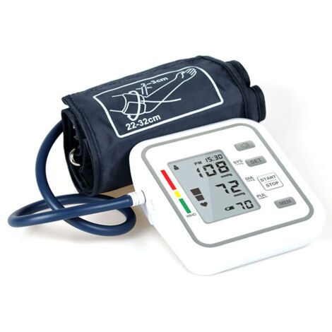 Tensiomètre électronique automatique de style bras supérieur avec grand écran LCD Outil de mesure numérique intelligent de la pression artérielle