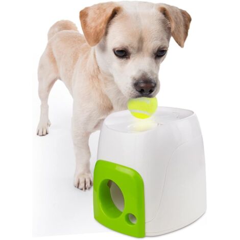 Distributeur de friandises interactif pour chien, blanc/vert, 16 x 16 x 20 cm (1/5)