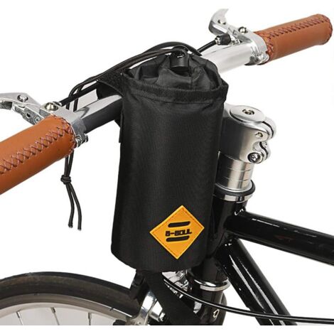 Sac isotherme pour bouteille d'eau de vélo, avec cadre triangulaire stable, 125 x 80 x 80 mm (noir) (1/5)