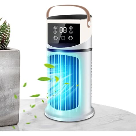 Ventilador De Aire Acondicionado Para Escritorio - Aire Acondicionado Portátil para Habitaciones De Enfriamiento Con Luz LED Y Nebulización, 9 Velocidades Para Estudios, Dormitorios Y (1/5)