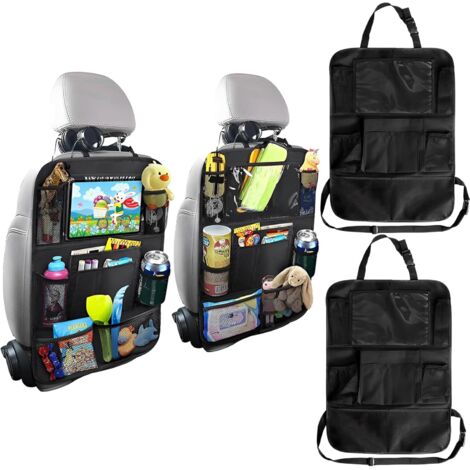 Lot de 4 protections de dossier de voiture - Organiseur de siège arrière de voiture - Organiseur de siège de voiture