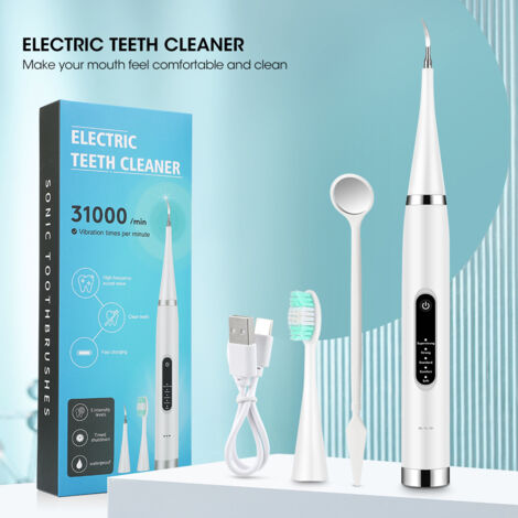 Kit de zoom dentaire pour le nettoyage du tartre dentaire avec brosse à dents 5 vitesses pour éliminer le tartre et la saleté. Kit d'élimination du tartre pour hygiène dentaire