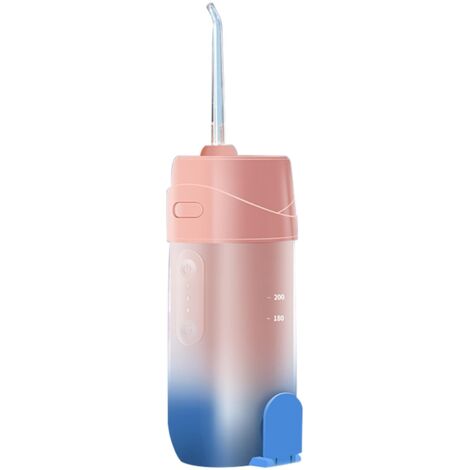 Dentaire Hydropulseur Portable 200 ML,soin optimal des dents et des gencives avec technologie d'impulsion,3 modes et 4 buses,rotation à 360°,rechargeable par USB,jusqu'à 30 jours d'autonomie