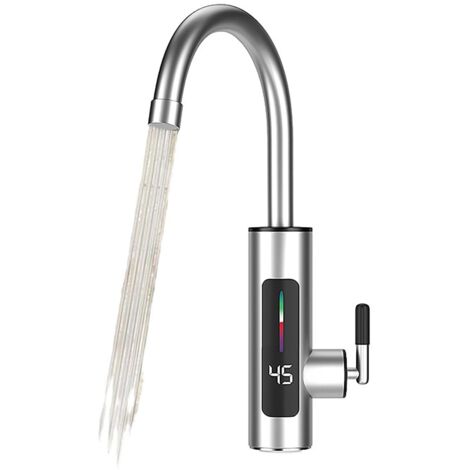 Chauffe Eau Electrique Instantané,Robinet Chauffant Instantané，Chauffe-Eau Instantané Avec 220 v，Chauffage Efficace,Chaud Et Froid,Avec Affichage De La Température,Pour La Cuisine, Les Toilettes, Etc.
