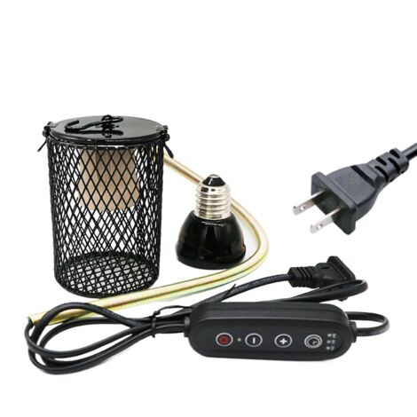 Abat-Jour Pour Lampe Chauffante Support Pour Lampe Reptile - Protection Pour Abat-Jour - Accessoire Pour Terrarium, Aquarium, Extérieur, Serre Et Volière (1/5)