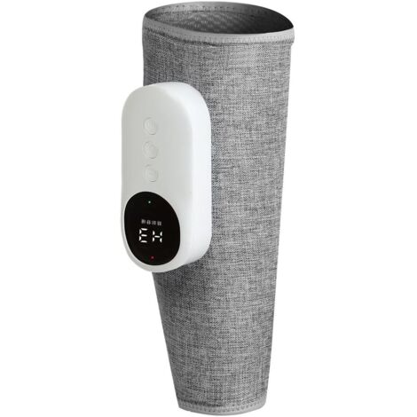 Masseur de Jambes Rechargeable pour Circulation Masseur de Mollets sans Fil avec Chaleur avec 3 Modes et 3 Intensités pour Soulager la Douleur des Jambes Circulation Gris